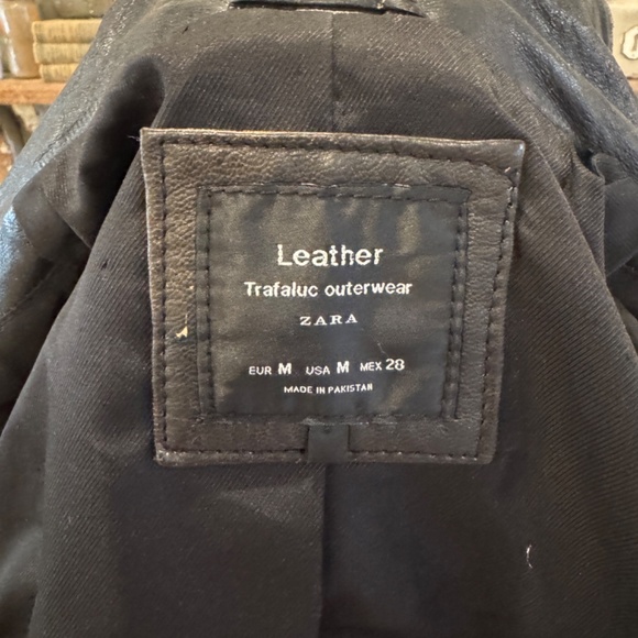 Real Leather ZARA BLACK MOTORCYCLE JACKET DISTRESSED Buttery Soft Leather | M - Picture 3 of 13